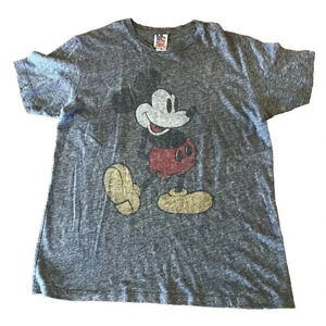 VTG Junk Food Disney Mickey Mouse lightweight T shirt Gray gGaphic Size Mens S